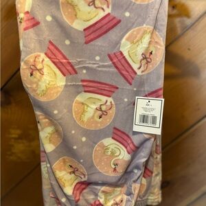 Purple Pajama Pants with Swan Print